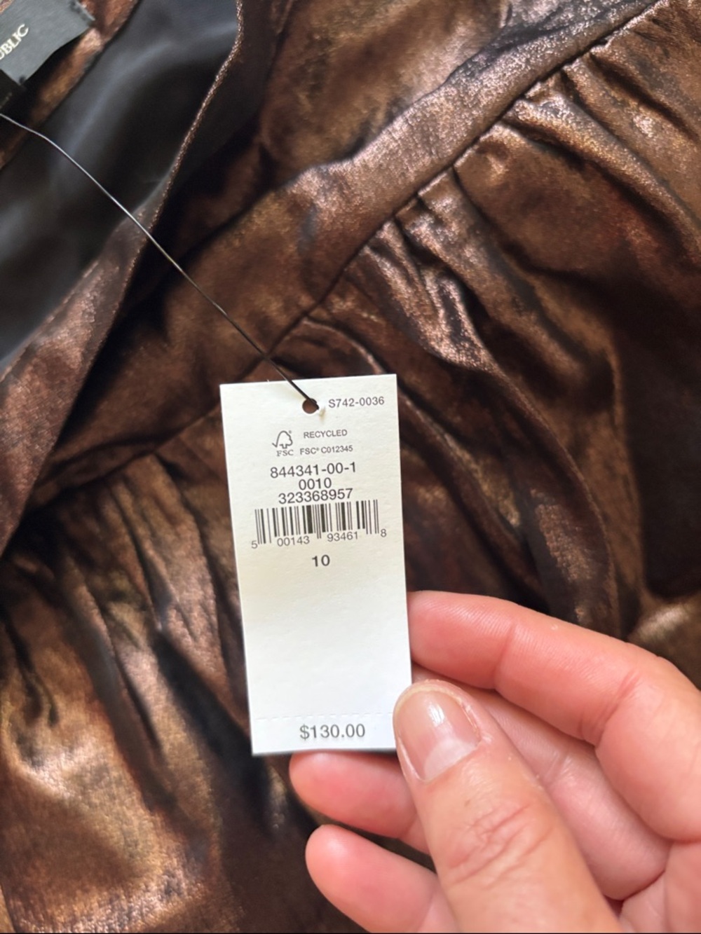 NEW Banana Republic Metallic Brown A-Line Midi Skirt - Picture 4 of 4